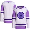 Boston Bruins Adidas Hockey Fights Cancer Primegreen Authentic Blank Practice Jersey - White/purple Nhl - Robokeg