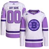 Boston Bruins Adidas Hockey Fights Cancer Primegreen Authentic Custom Jersey - White/purple Custom Jerseys Nhl - Robokeg