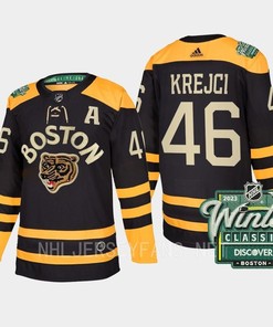 Boston Bruins David Krejci 46 2023 Winter Classic Black Jersey - Robokeg