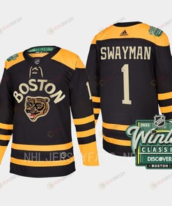 Boston Bruins Jeremy Swayman 1 2023 Winter Classic Black Jersey - Robokeg