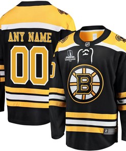 Boston Bruins Stanley Cup 2023 Playoffs Patch Home Breakaway Custom Men Jersey - Black - Robokeg
