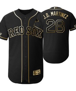 Boston Red Sox #28 J.d. Martinez Mlb 2019 Golden Brandedition Black Jersey Gift For Red Sox Fans - Robokeg