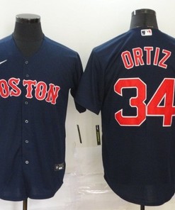 Boston Red Sox David Ortiz #34 2020 Mlb Dark Blue Jersey - Robokeg