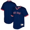 Boston Red Sox Mitchell & Ness Big & Tall Cooperstown Collection Mesh Wordmark V-neck Jersey - Navy Mlb - Robokeg
