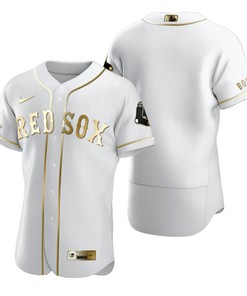Boston Red Sox Mlb Golden Brandedition White Jersey Gift For Red Sox Fans - Robokeg
