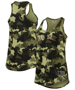 Boston Red Sox New Era Womens 2022 Mlb Armed Forces Day Camo Racerback Tank Top - Green - Robokeg