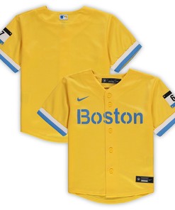 Boston Red Sox Toddler 2021 Mlb City Connect Replica Team Jersey - Gold - Robokeg