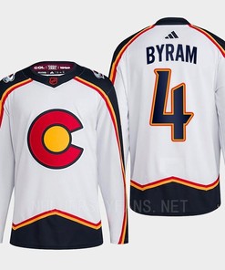 Bowen Byram 4 Reverse Retro 2.0 2022 Colorado Avalanche White Jersey Primegreen - Robokeg