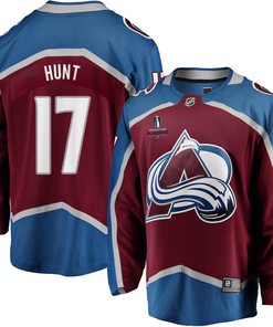 Brad Hunt 17 Colorado Avalanche Stanley Cup 2023 Playoffs Patch Home Breakaway Men Jersey - Burgundy - Robokeg