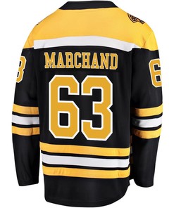 Brad Marchand 63 Boston Bruins Stanley Cup 2023 Playoffs Patch Home Breakaway Men Jersey - Black - Robokeg
