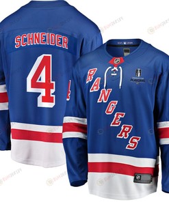 Braden Schneider 4 New York Rangers Stanley Cup 2023 Playoffs Patch Home Breakaway Men Jersey - Blue - Robokeg