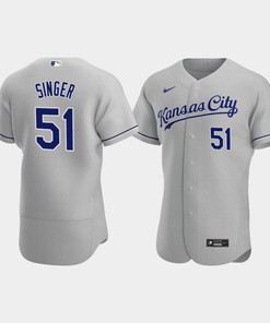 Brady Singer 51 Kansas City Royals Gray Road Jersey - Robokeg
