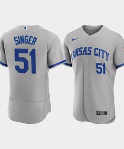 Brady Singer 51 Kansas City Royals Men's 2022-23 Road Jersey - Gray Jersey - Robokeg