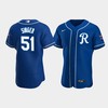 Brady Singer 51 Kansas City Royals Team Logo Royal Alternate Jersey - Robokeg