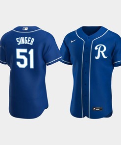 Brady Singer 51 Kansas City Royals Team Logo Royal Alternate Jersey - Robokeg