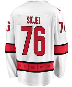 Brady Skjei 76 Carolina Hurricanes Stanley Cup 2023 Playoffs Patch Away Breakaway Men Jersey - White - Robokeg