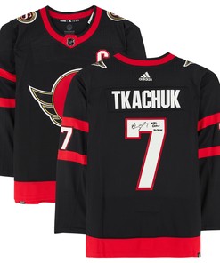 Brady Tkachuk Ottawa Senators Autographed Jersey With Nhl Debut 10/8/18 Inscription - Black - Robokeg