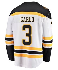 Brandon Carlo 3 Boston Bruins Stanley Cup 2023 Playoffs Patch Away Breakaway Men Jersey - White - Robokeg