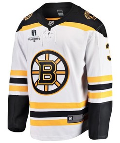 Brandon Carlo 3 Boston Bruins Stanley Cup 2023 Playoffs Patch Away Breakaway Men Jersey - White - Robokeg