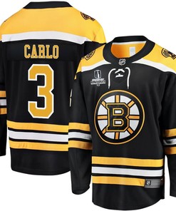 Brandon Carlo 3 Boston Bruins Stanley Cup 2023 Playoffs Patch Home Breakaway Men Jersey - Black - Robokeg