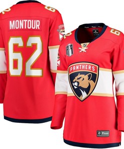 Brandon Montour 62 Florida Panthers Women's 2023 Stanley Cup Final Home Breakaway Player Jersey - Red - Robokeg