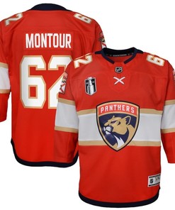 Brandon Montour 62 Florida Panthers Youth 2023 Stanley Cup Final Home Jersey - Red - Robokeg