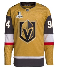 Brayden Pachal 94 Vegas Golden Knights Stanley Cup 2023 Champions Patch Home Breakaway Men Jersey - Gold - Robokeg