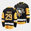 Brayden Yager #29 Pittsburgh Penguins 2023 NHL Draft Home Men Jersey - Black/Yellow - Robokeg