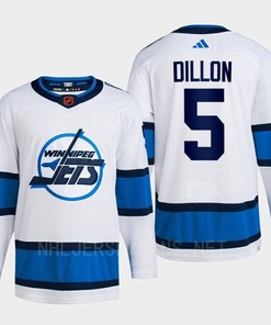 Brenden Dillon 5 Reverse Retro 2.0 2022 Winnipeg Jets White Jersey Primegreen - Robokeg