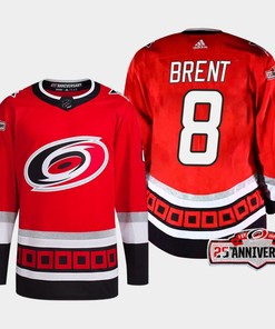 Brent Burns 8 Carolina Hurricanes Red Jersey 2022-23 Third 25th Anniversary - Robokeg