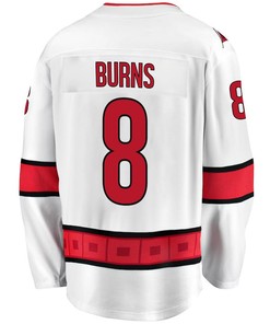Brent Burns 8 Carolina Hurricanes Stanley Cup 2023 Playoffs Patch Away Breakaway Men Jersey - White - Robokeg