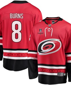 Brent Burns 8 Carolina Hurricanes Stanley Cup 2023 Playoffs Patch Home Breakaway Men Jersey - Red - Robokeg
