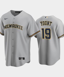 Brewers 19 Robin Yount Road Gray Jersey - Robokeg