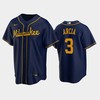 Brewers 3 Orlando Arcia Alternate Navy Jersey - Robokeg