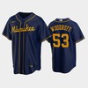 Brewers 53 Brandon Woodruff Alternate Navy Jersey - Robokeg