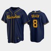 Brewers 8 Ryan Braun Alternate Navy Jersey - Robokeg