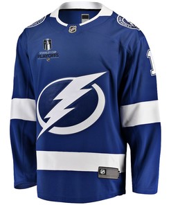 Brian Elliott 1 Tampa Bay Lightning Stanley Cup 2023 Playoffs Patch Home Breakaway Men Jersey - Blue - Robokeg