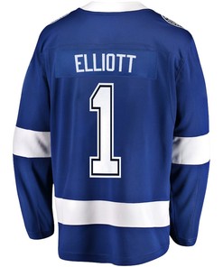 Brian Elliott 1 Tampa Bay Lightning Stanley Cup 2023 Playoffs Patch Home Breakaway Men Jersey - Blue - Robokeg