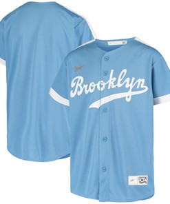 Brooklyn Dodgers Alternate Cooperstown Collection Team Jersey - Light Blue Mlb - Robokeg