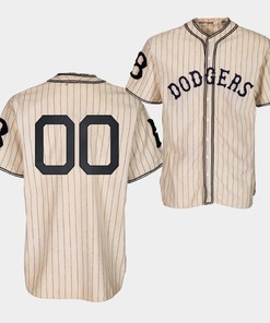 Brooklyn Dodgers Custom 1933 Heritage 00 Gold Pinstripe Jersey - Robokeg