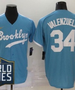 Brooklyn Dodgers Fernando Valenzuela #34 2020 Mlb Blue Jersey - Robokeg