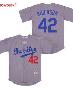 Brooklyn Dodgers Jackie Robinson #42 020 Mlb Grey Jersey - Robokeg