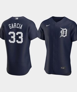 Bryan Garcia 33 Detroit Tigers Team Logo Navy Alternate Jersey - Robokeg