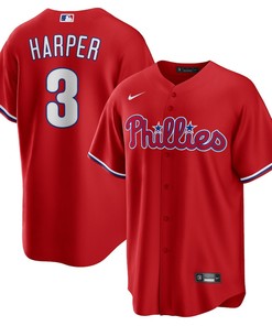 Bryce Harper 3 Philadelphia Phillies Alternate Men Jersey - Red - Robokeg