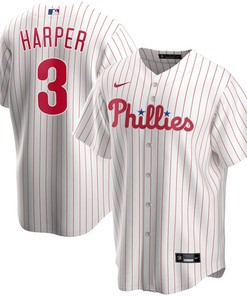 Bryce Harper 3 Philadelphia Phillies Home Player Name Jersey - White Jersey - Robokeg
