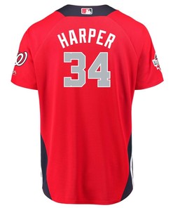 Bryce Harper National League Majestic 2018 Mlb All-star Game Home Run Derby Player Jersey - Red - Robokeg