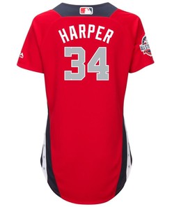 Bryce Harper National League Majestic Womens 2018 Mlb All-star Game Home Run Derby Player Jersey - Red - Robokeg