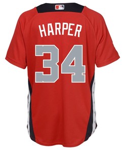 Bryce Harper National League Majestic Youth 2018 Mlb All-star Game Home Run Derby Player Jersey - Red - Robokeg