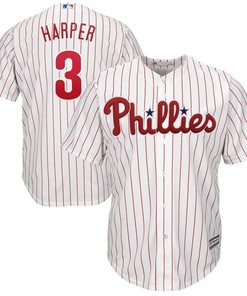 Bryce Harper Philadelphia Phillies Home Official Cool Base Player Jersey - White Scarlet - Robokeg