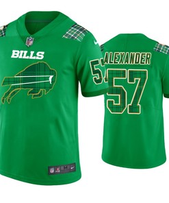 Buffalo Bills #57 Lorenzo Alexander Kelly Green St. Patricks Day Jersey - Men - Robokeg